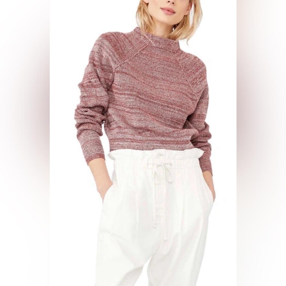 Free People Heathered Cowl Neck Sweater